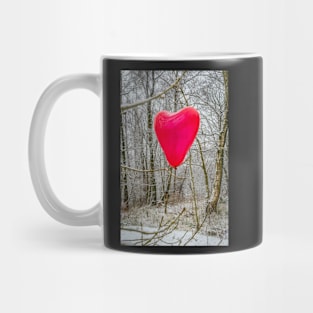 Red Balloon In Winter Snow Forest Photography 1 Mug